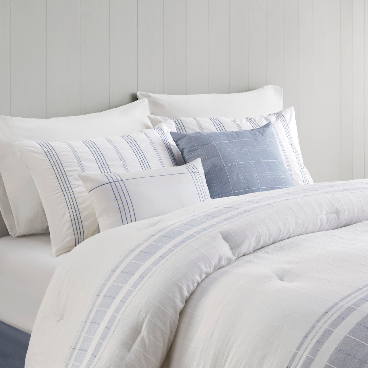 6 Piece Cotton Jacquard Oversized Comforter Set King Multicolor Polyester