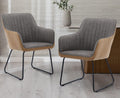 Ts Leisure Chair Dining Chair Light Grey Camel Oak Linen