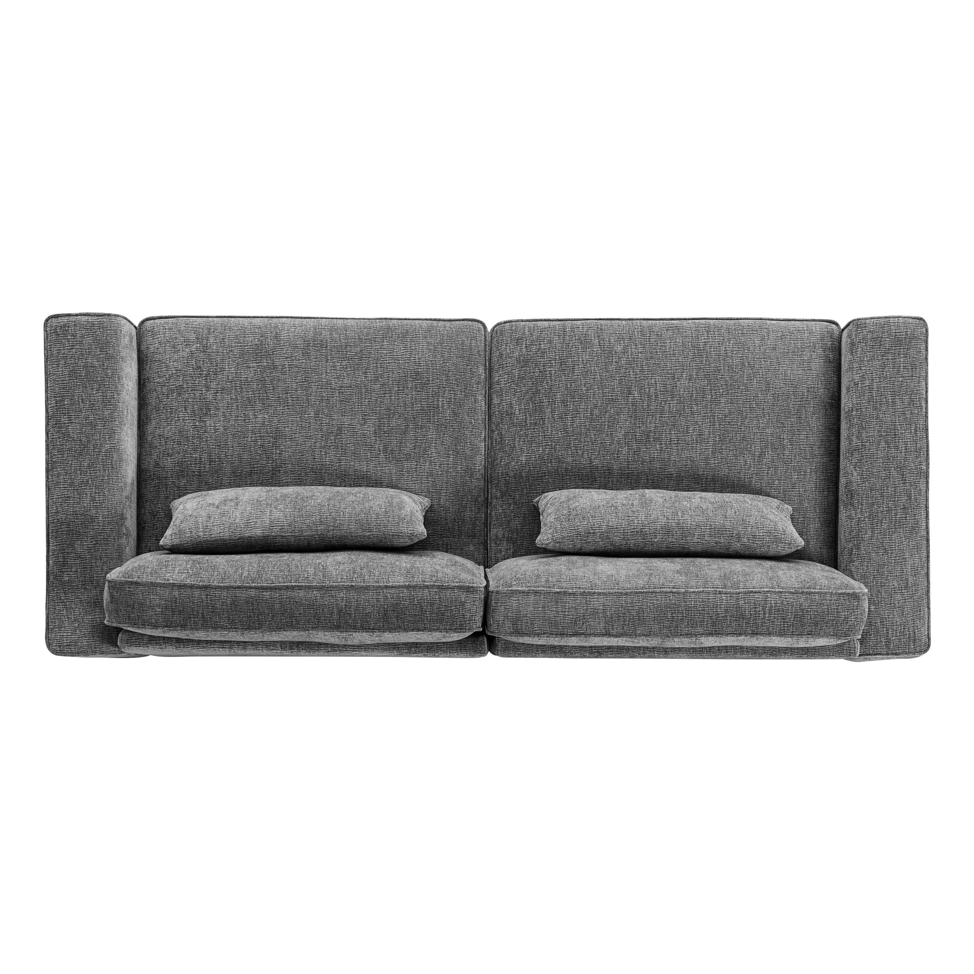 Cozy Duo Grey Loveseat Sofa Grey Solid Wood Mdf 2 Seat