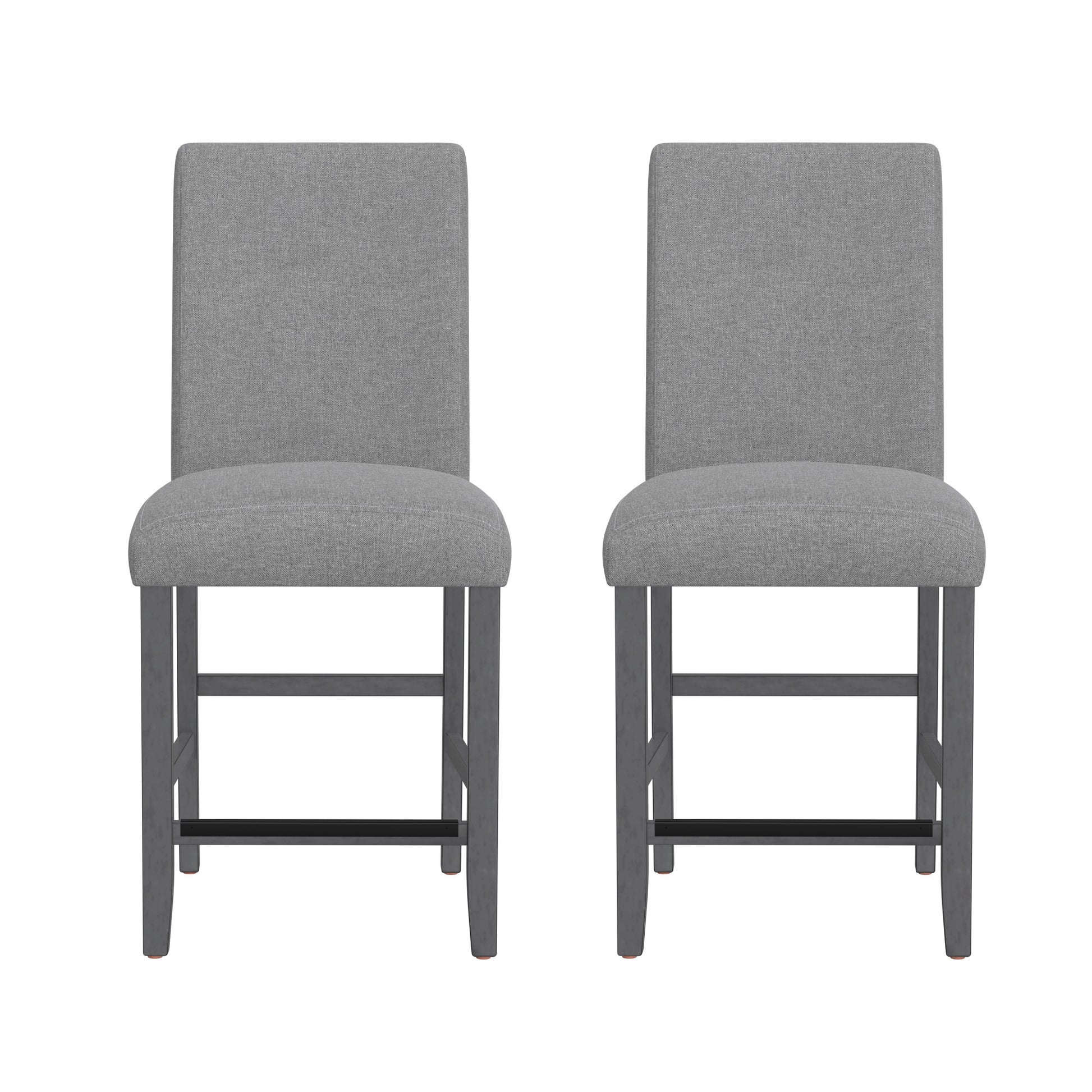 Zeph Gray Upholstered Barstools, Set Of 2 Gray Engineered Wood