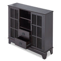 Espresso 2 Door Server With 2 Drawers Espresso Dining Room Contemporary Adjustabel Shelves Wood Glass