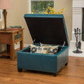 Richmond Kd Storage Ottoman Teal Pu