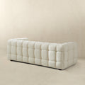 Morrison Sofa Cream Boucle Cream,White Wood Tufted Back Mid Century Modern Boucle,Solid Wood 3 Seat