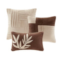 7 Piece Faux Suede Comforter Set Beige Cal King California King Beige Polyester