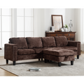 Arrived 5 Seat Modular Sofa,With Storage Ottoman, Convertible Sectional Sofa, L Shaped Couchreversible Chaise ,Riveted Sofa,Chenille, Brown Brown Polyester Wood Primary Living Space Medium Soft Cushion Back Modern Square Arms Foam Metal & Wood 5 Seat
