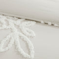 3 Piece Tufted Cotton Chenille Floral Comforter Set Off White Full Queen Full Off White Cotton