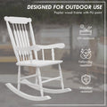 Outsunny Outdoor Wood Rocking Chairs Set Of 2, 350 Lbs. Porch Rockers With High Back For Garden, Patio, Balcony, White White Wood
