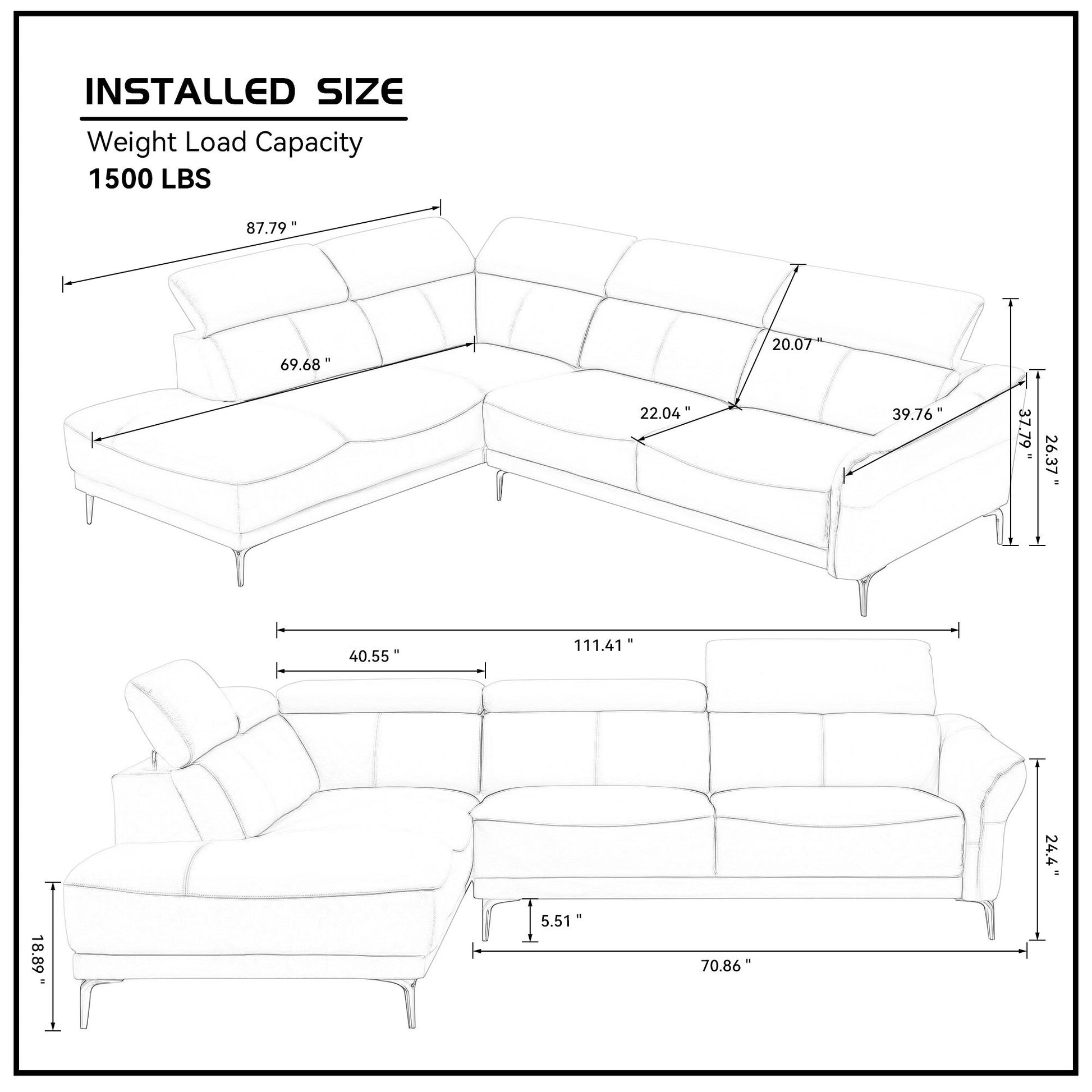 111.42Inch Modern Design L Shaped Deep Sectional Couch,Genuine Leather Sofa With Adjustable Headrests Couch,Minimalist Style Comfy Upholstery Corner Couch With Chaise For Living Room,Apartment,Office Brown Genuine Leather 5 Seat