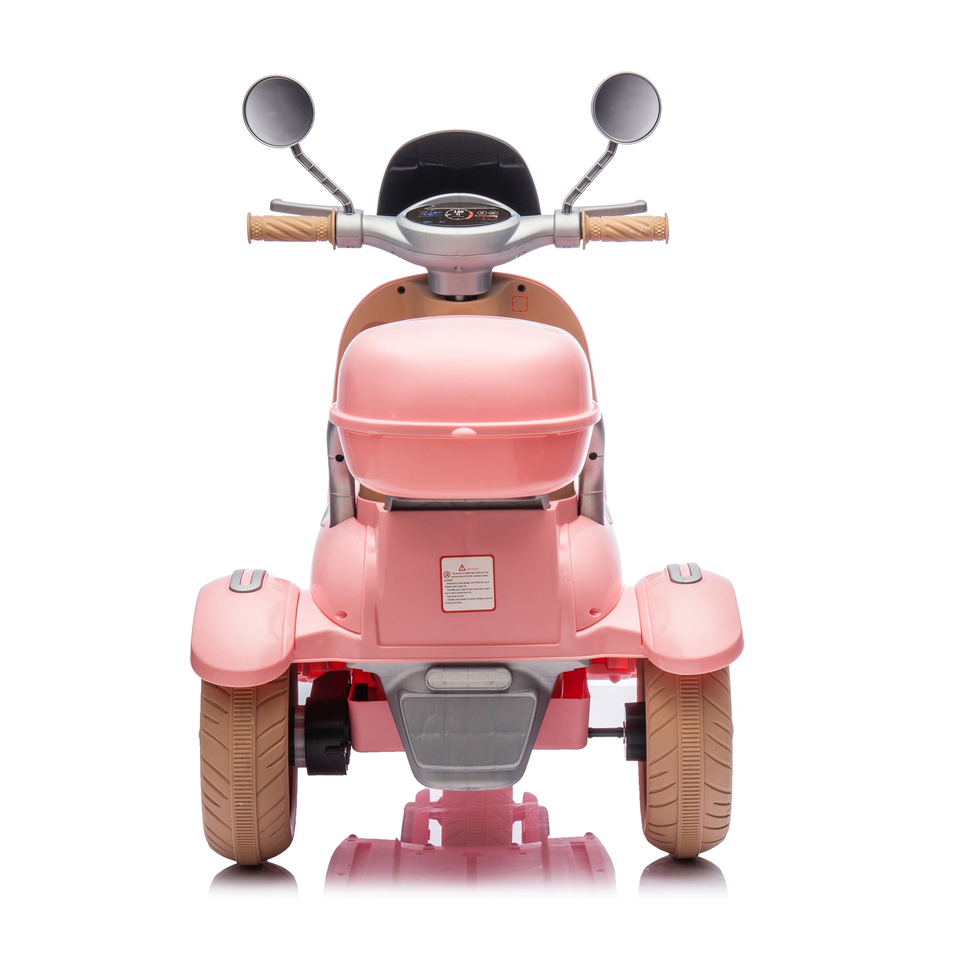 12V Two Seater Kids Ride On Electric Motorcycle,Three Wheels Kids Toy With Slow Start,Multi Function Player,Usb,Bluetooth, Light,Backseat Flip Adult Seat, Oversized Storage Box For Kids Aged 3 6. Pink 100 149 Lbs Polypropylene