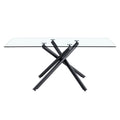 Large Modern Minimalist Rectangular Glass Dining Table For 6 8 With 0.39