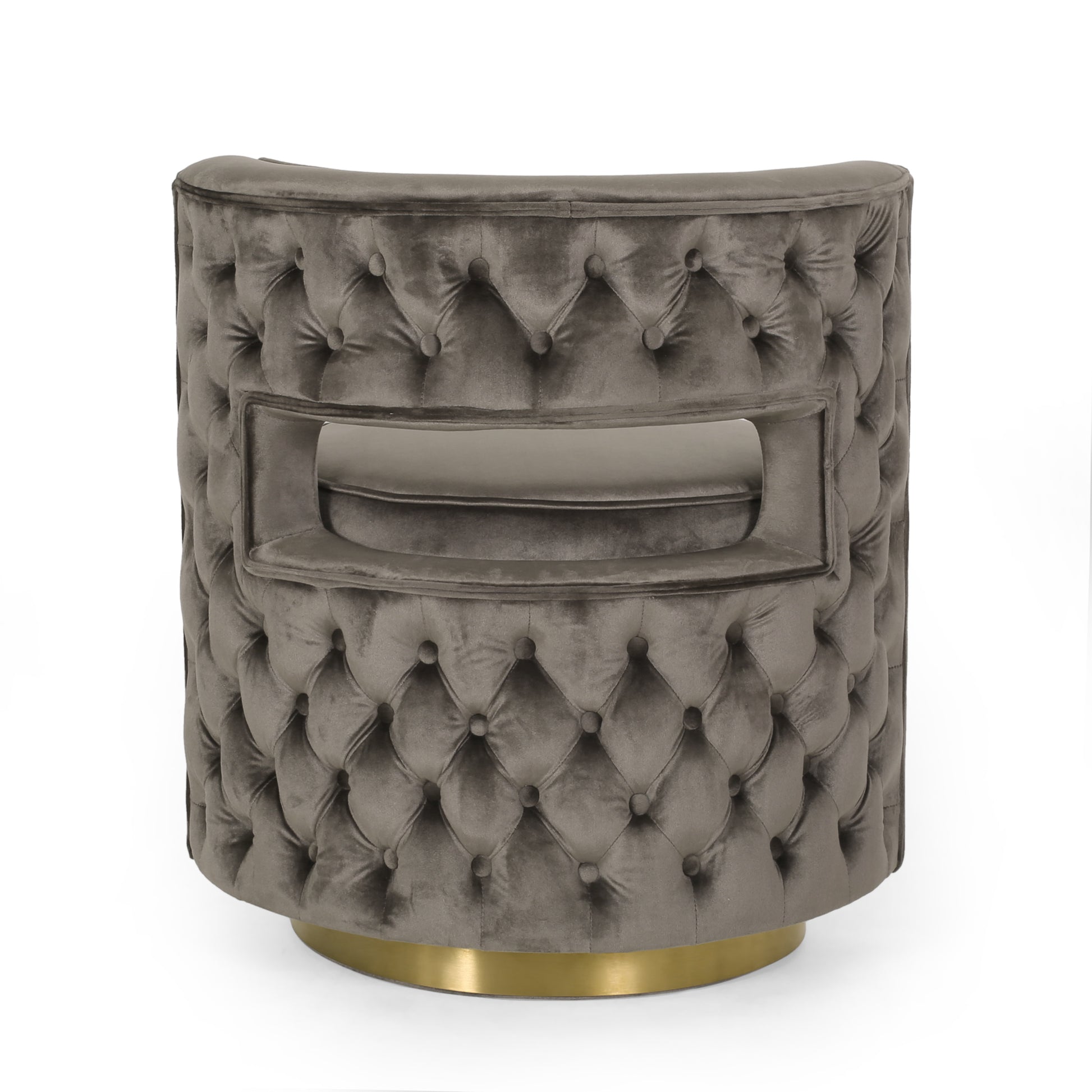 Swivel Arm Chair Grey Fabric