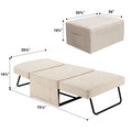 Sofa Bed,Chair Bed,Sleeper Couch,4 In 1 Multi Function Folding Ottoman Bed With Slide Storagepocket For Living Room,Bedroom,Hallway,Beige Beige Espresso Bedroom Mid Century Modern Oak Upholstered Fabric
