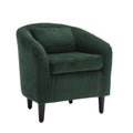 Coolmore Living Room Accent Barrel Chair, Century Modern Style Decorative Chair, Armchair For Living Room With Thick Cushions And Pillows, Comfy Single Sofa Chair, Chair With Wooden Legs Emerald Corduroy