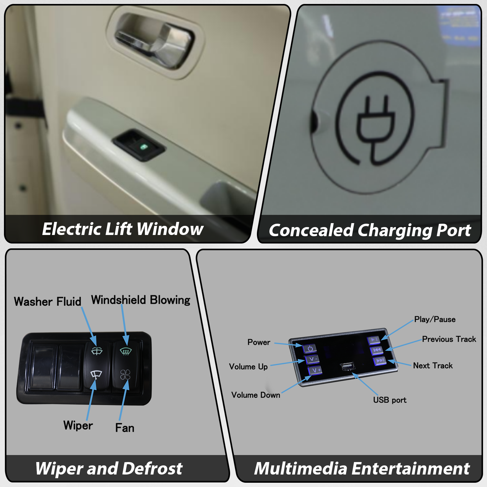 All Weather Protection: Fully Enclosed Design For Safer Travels White Silver Abs Pc