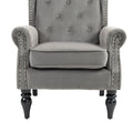 Coolmore Wood Frame Armchair, Modern Accent Chair Lounge Chair With Sturdy Wood Legs For Living Room Bedroom Dark Gray Dark Gray Foam Velvet