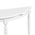 42'' Retro Circular Curved Half Moon Console Table With Cloud Design Top And Open Shelf Solid Wood Frame And Legs, Milk White Milk White Primary Living Space Retro Pine Console Tables Pine