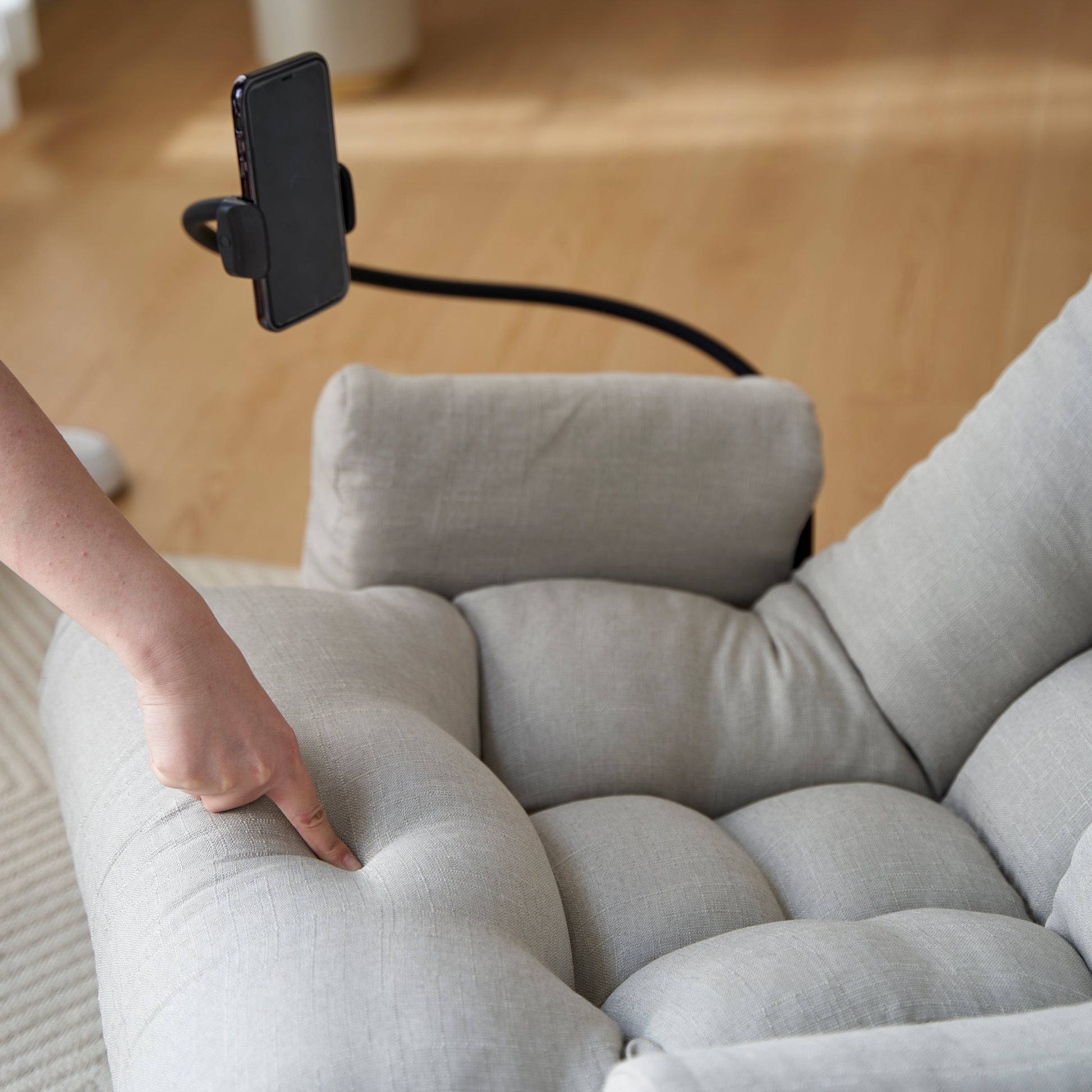 Adjustable Head And Waist, Game Chair, Lounge Chair In The Living Room, 360 Degree Rotatable Sofa Chair,Rotatable Seat Leisure Chair Deck Chair Gray Metal Soft Cotton Metal