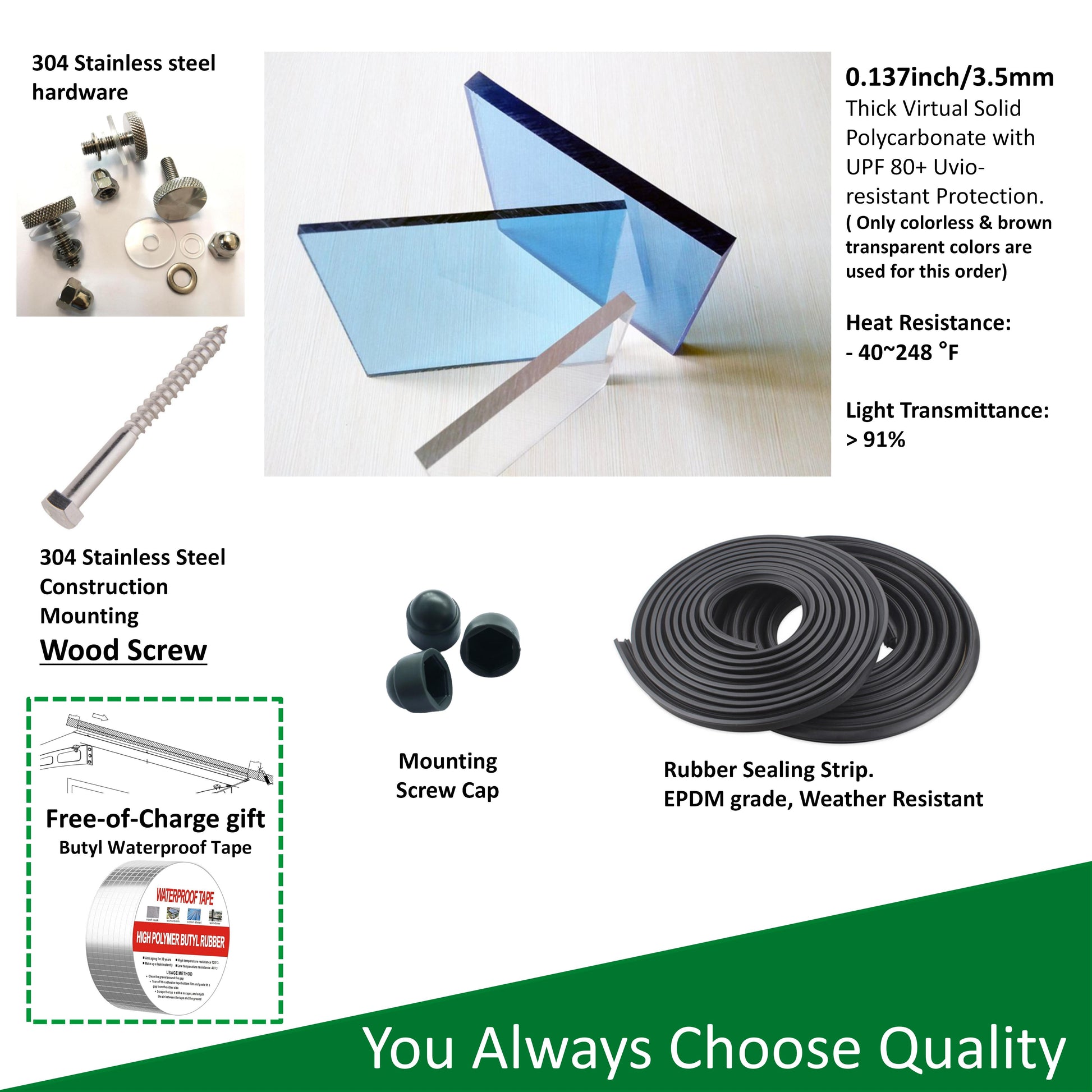 5934W Series Door Window Awning Canopy W59"Xd34" Made Of 0.137Inch 3.5Mm Thick Virtually Crystal Solid Polycarbonate Sheet With Polyester Valance For Wooden House. Silver Clear Square None Garden & Outdoor Modern Heavy Snow Load Canopies Iron Plastic