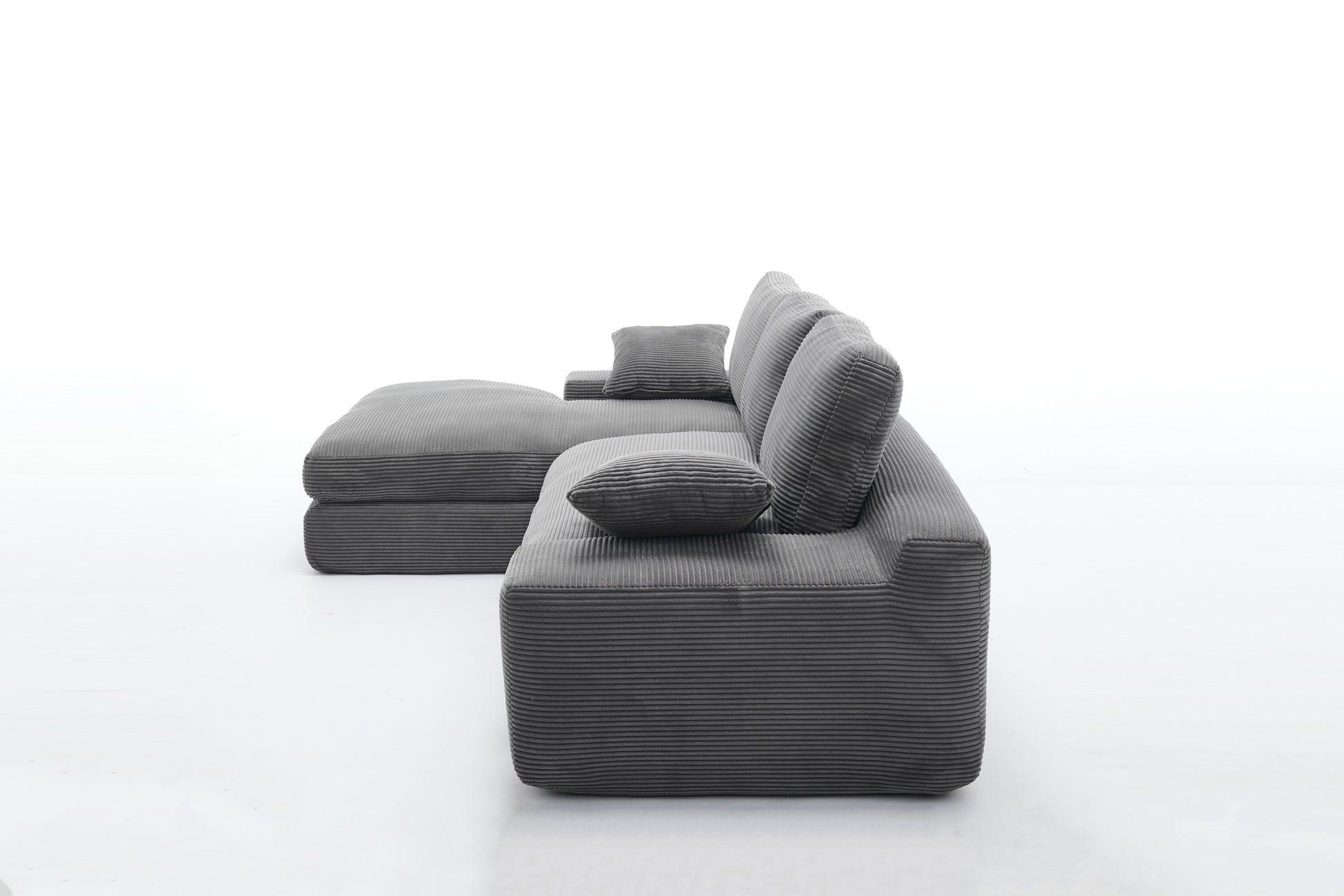 99*69" Modular Sectional Living Room Sofa Set, Modern Minimalist Style Couch, Upholstered Sleeper Sofa For Living Room, Bedroom, 2 Pc Free Combination, Installation Free Sofa, L Shape, Grey Grey Primary Living Space Soft Minimalist,Modern Foam Spring 4