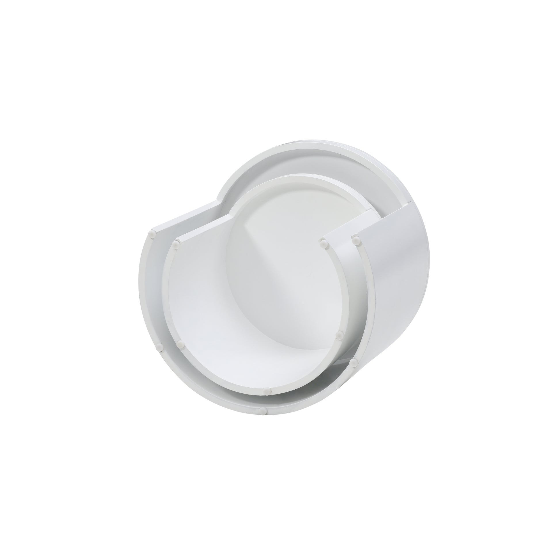 Coffee Tables,Mdf With Ash Oak Walnut Veneer Side Table Coffee Table End Table Nesting Table Set Of 2 For Living Room,Office,Bedroom, White, 2Colors White Primary Living Space Modern Coffee & End Tables Round Mdf