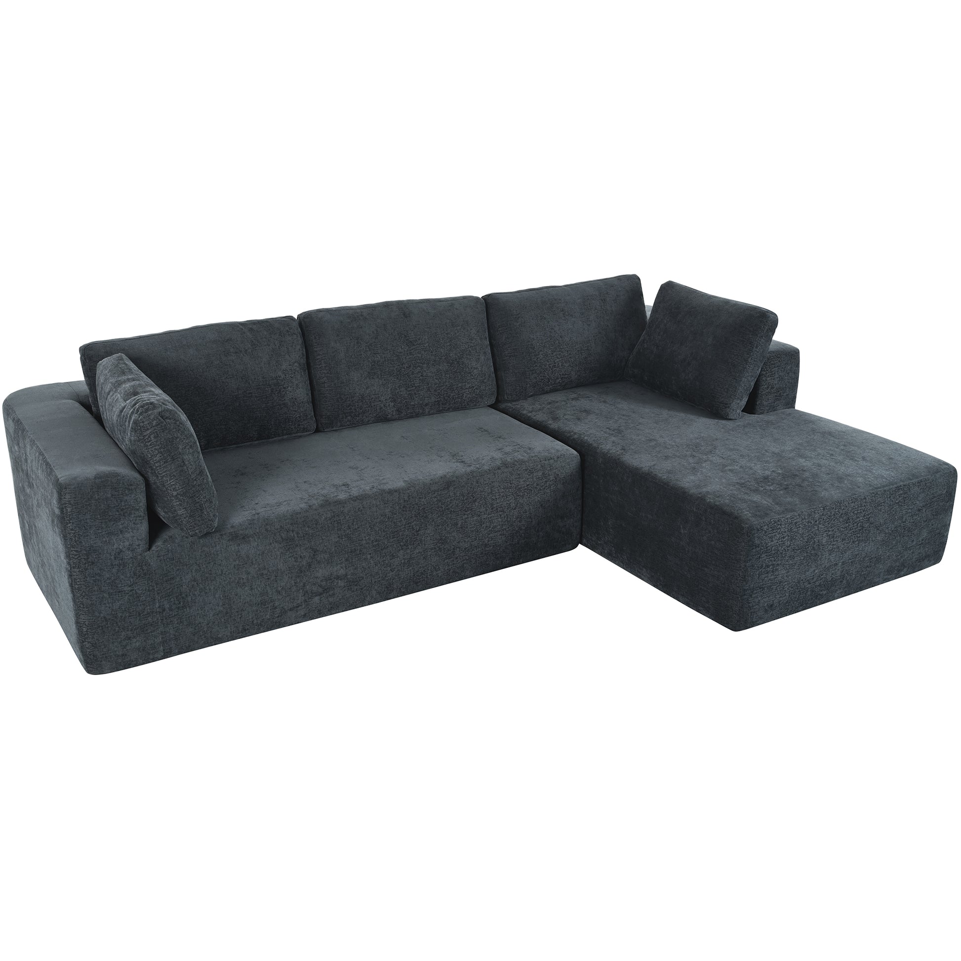 Modern Large Modular Sectional Sofa For Living Room, Bedroom, Salon, 3 Piece Free Combination Gray Polyester 3 Seat