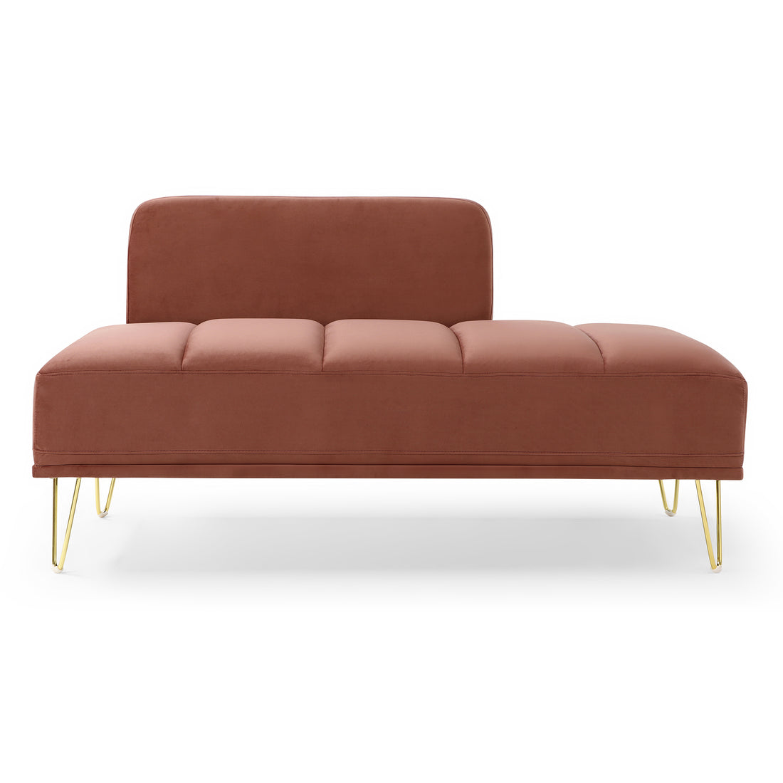 56.3"Inch Width Modern End Of Bed Bench,Velvet Fabric Upholstered 2 Seater Sofa Couch Entryway Ottoman Bench, Fuzzy Sofa Stool Footrest ,Window Bench With Gold Metal Legs For Bedroom, Living Room,Rose Rose Velvet Primary Living Space Modern Foam Velvet 2