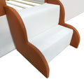 King Size Upholstered Daybed Frame With Fence And Stairs, Brown White King Brown White Mdf Lvl