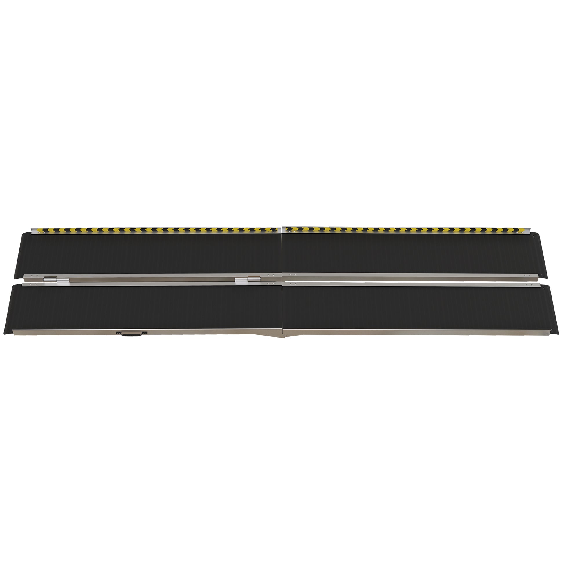 Homcom Wheelchair Ramp, 10Ft Foldable Threshold Ramp, Aluminum Handicap Ramp With Non Slip Surface, Transition Plates Above And Below For Home, Doorways, Steps, 600Lbs Capacity Black Aluminum