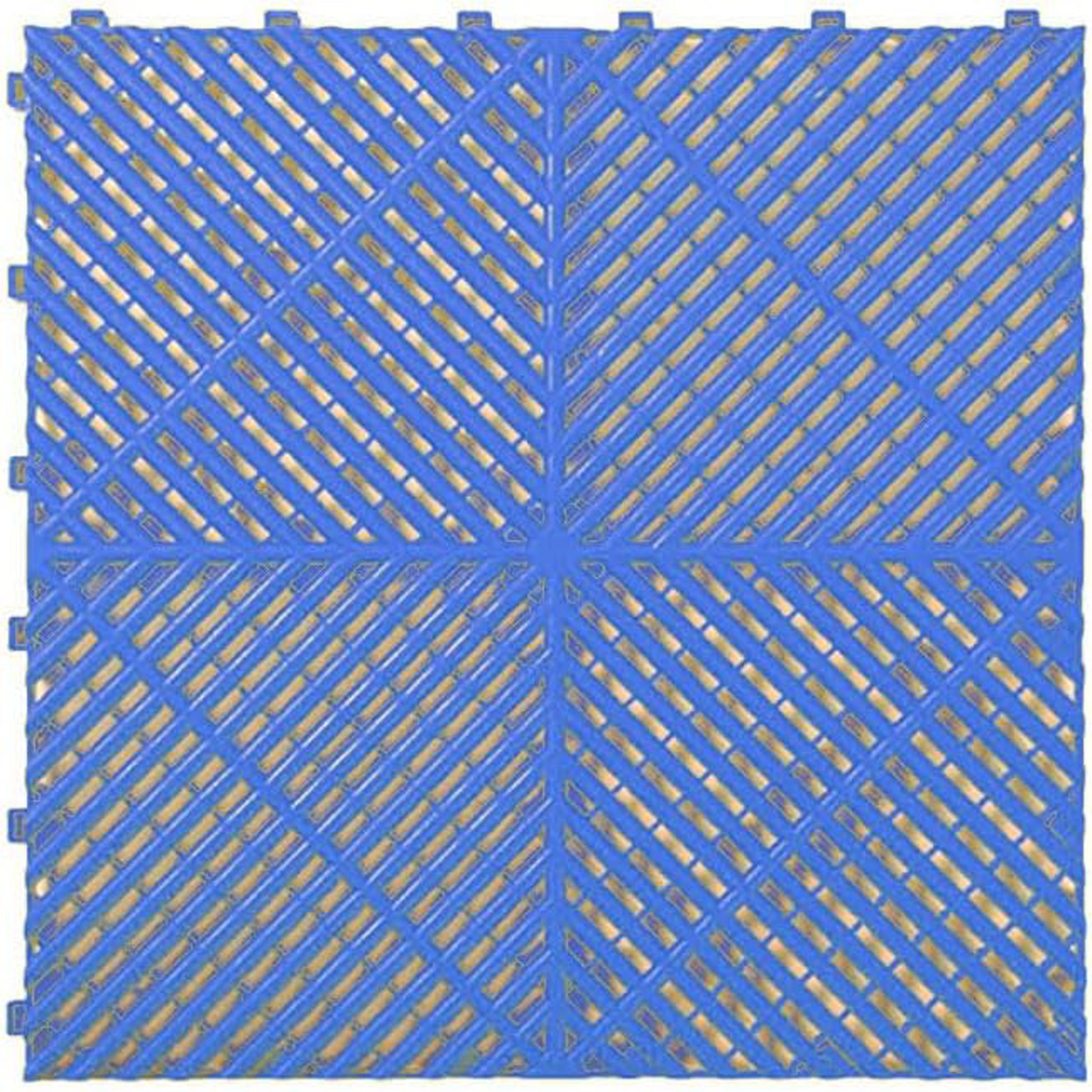 Racedeck Free Flow Open Rib Self Draining Design, Durable Copolymer Plastic Interlocking Modular Garage Flooring Tile 40 Pack , Blue Blue Abs Pc