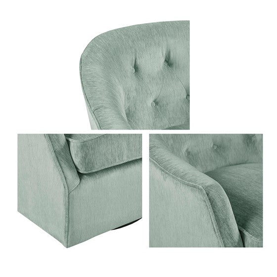 Calvin Swivel Chair Light Blue Solid Wood