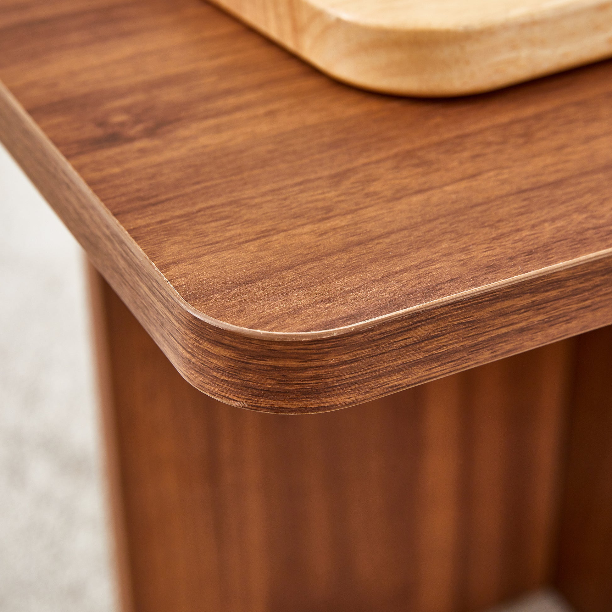 44.8 Inch Walnut Wood Grain Mdf Coffee Table Modern Luxury, Stable Triangular Support.The Coffee Table Is Made Of Medium Density Fiberboard Material And Is Suitable For Living Rooms, Bedrooms,Etc.