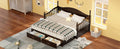 Wooden Twin Size Daybed With Twin Size Trundle, Extendable Daybed With Two Storage Drawers, Espresso Expected Arrival Time:9.12 Twin Espresso Wood