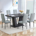 Dining Table Set For 6, 7 Piece Kitchen Table Chairs Set, 1.8