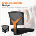 Low Back Mesh Armless Office Chair,Swivel Rolling Computer Chair No Arms With Lumbar Support, Black Black Metal