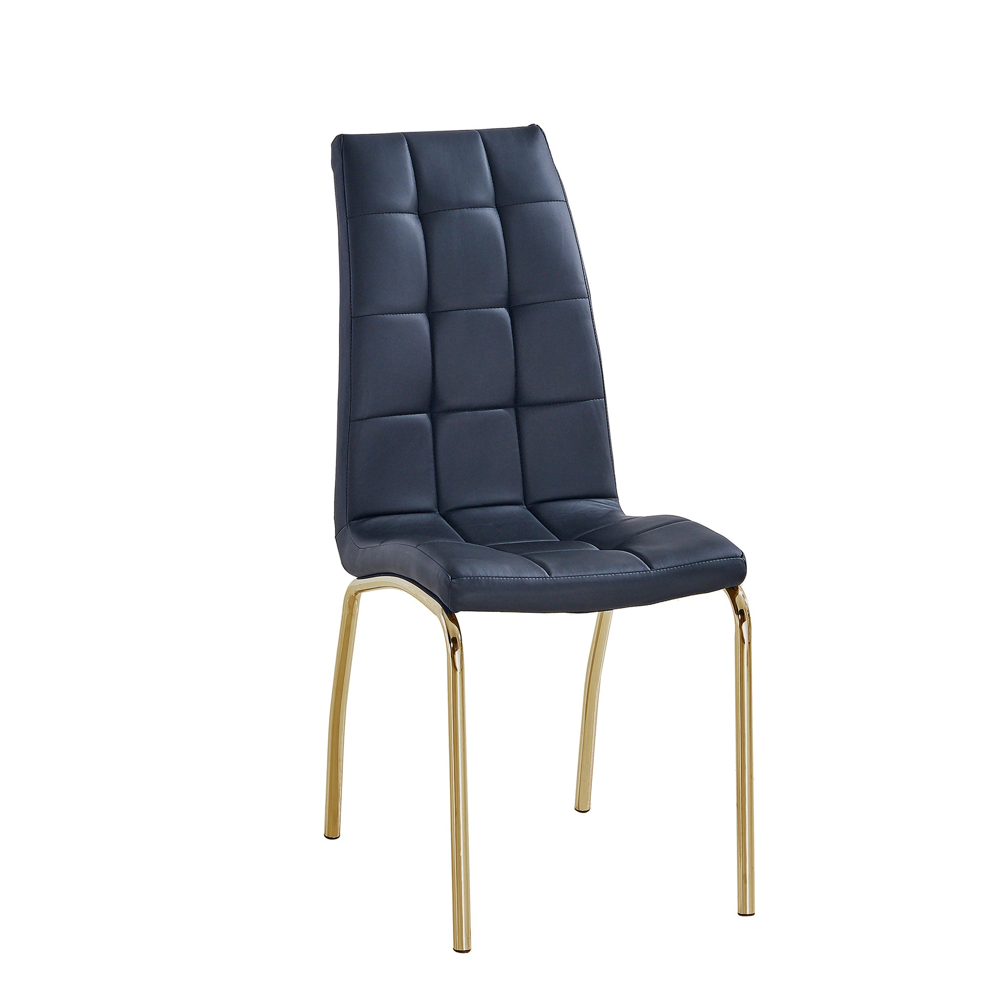 Modern Lattice Designdining Chair With Gold Metal Legs Set Of 4 Gold Black Metal