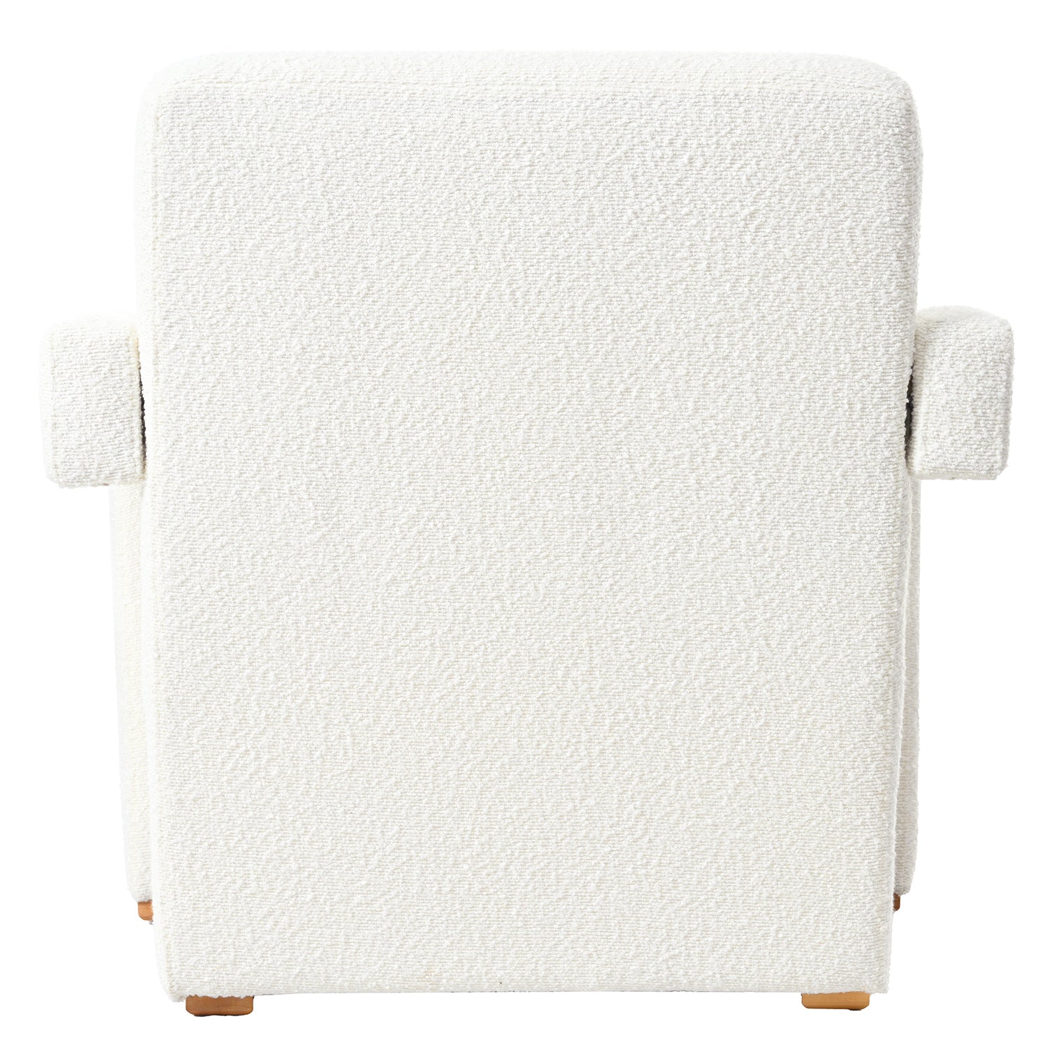 Mirod Sleek Right Angle Armrests, Ergonomic Lumbar Support, Square Wooden Block Legs, Inclined Seat For Comfort, Artistic Statement Piece For Living Room,Bedroom And Study White Boucle