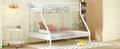 Twin Xl Over Queen Metal Bunk Bed With Ladder And Guardrails, White Box Spring Not Required Twin Xl White Metal Metal