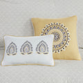 8 Piece Cotton Floral Printed Reversible Comforter Set Yellow King King Yellow Cotton