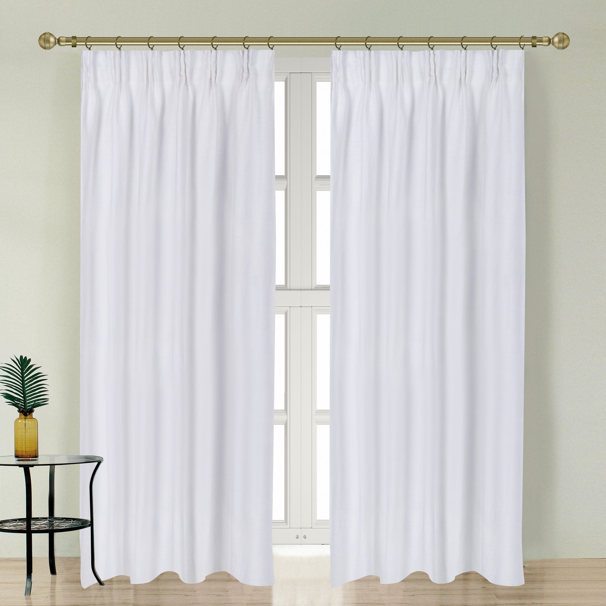 Newport Blackout Curtains For Bedroom, Linen Curtains For Living Room, Window Curtains, Room Darkening Curtains 108 Inches Long, White White Linen