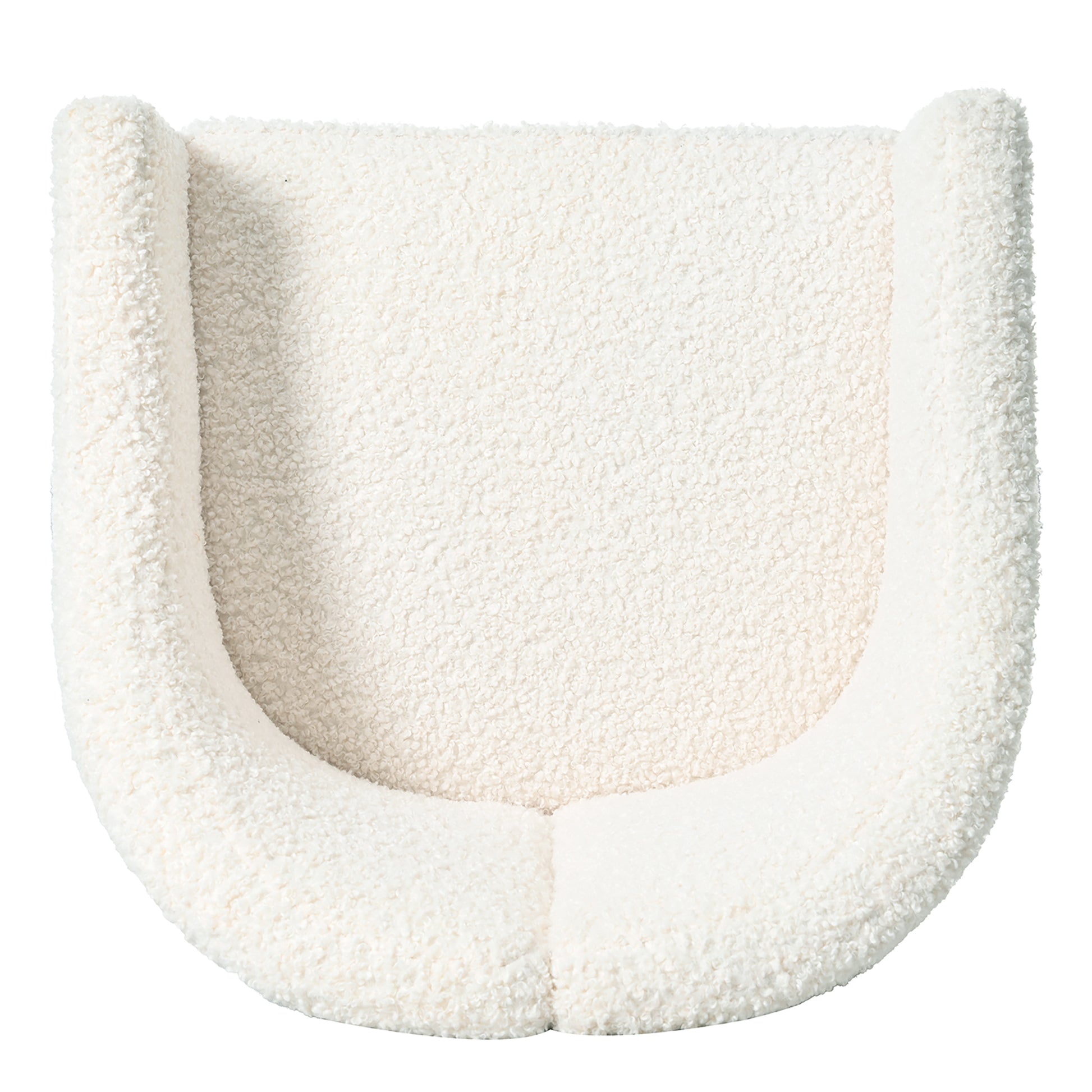 Mirod Stylish Curved Design, Comforting Embrace, Versatile Aesthetic, Dual Purpose Decorative Accent Chair, For Living Room,Bedroom And Study White Boucle