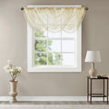 Diamond Sheer Embroidered Waterfall Valance Ivory 38X46