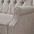 One And Half Seater Recliner Light Grey Fabric