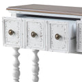 Dark Charcoal And Antique White Console Table White Primary Living Space Rubberwood Drawers Rectangular Wood