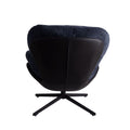 360 Swivel Accent Chair, Modern Chenille Lounge Chair With Faux Leather And Black Metal Base Frame, Comfortable Reading Chair For Small Spaces, Living Room, Bedroom, Reading Corner, Office, Navy Blue Black,Navy Blue Brown Primary Living Space American