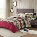 Down Alternative Comforter Set With Throw Pillow Queen Multicolor Polyester