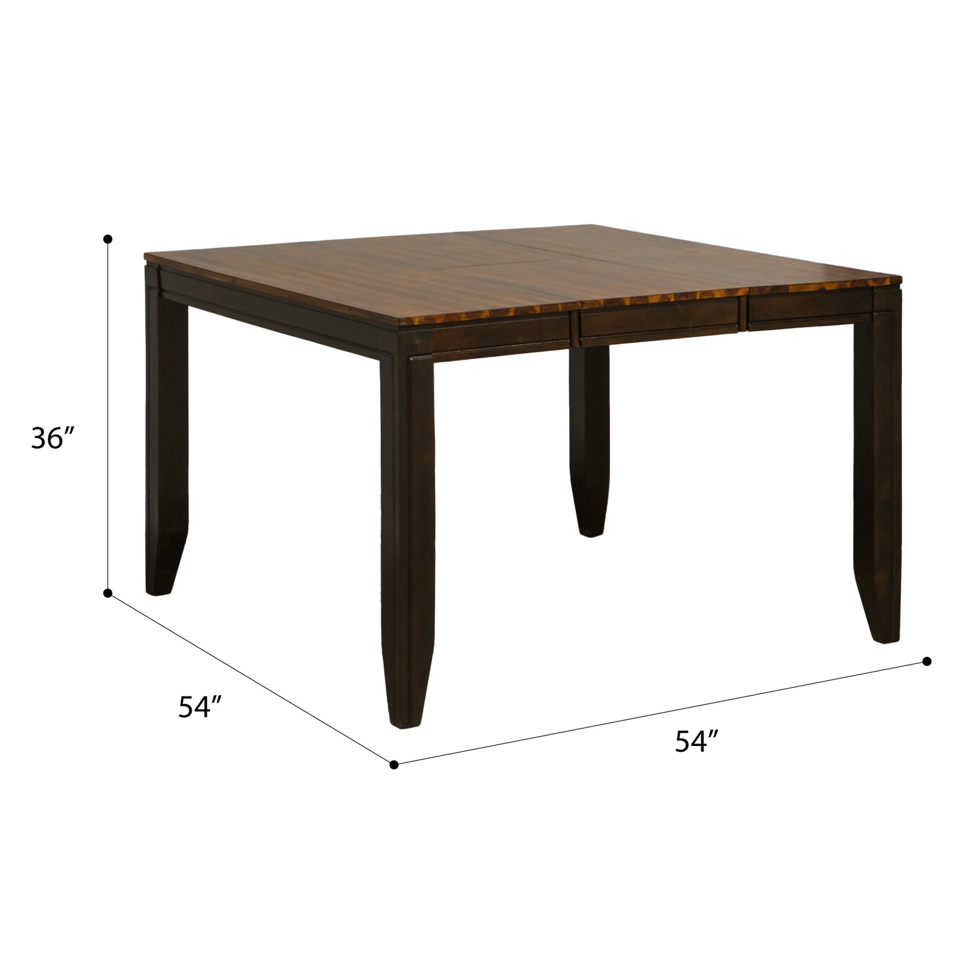 Timberline Brown Gathering Height Table Brown Solid Wood