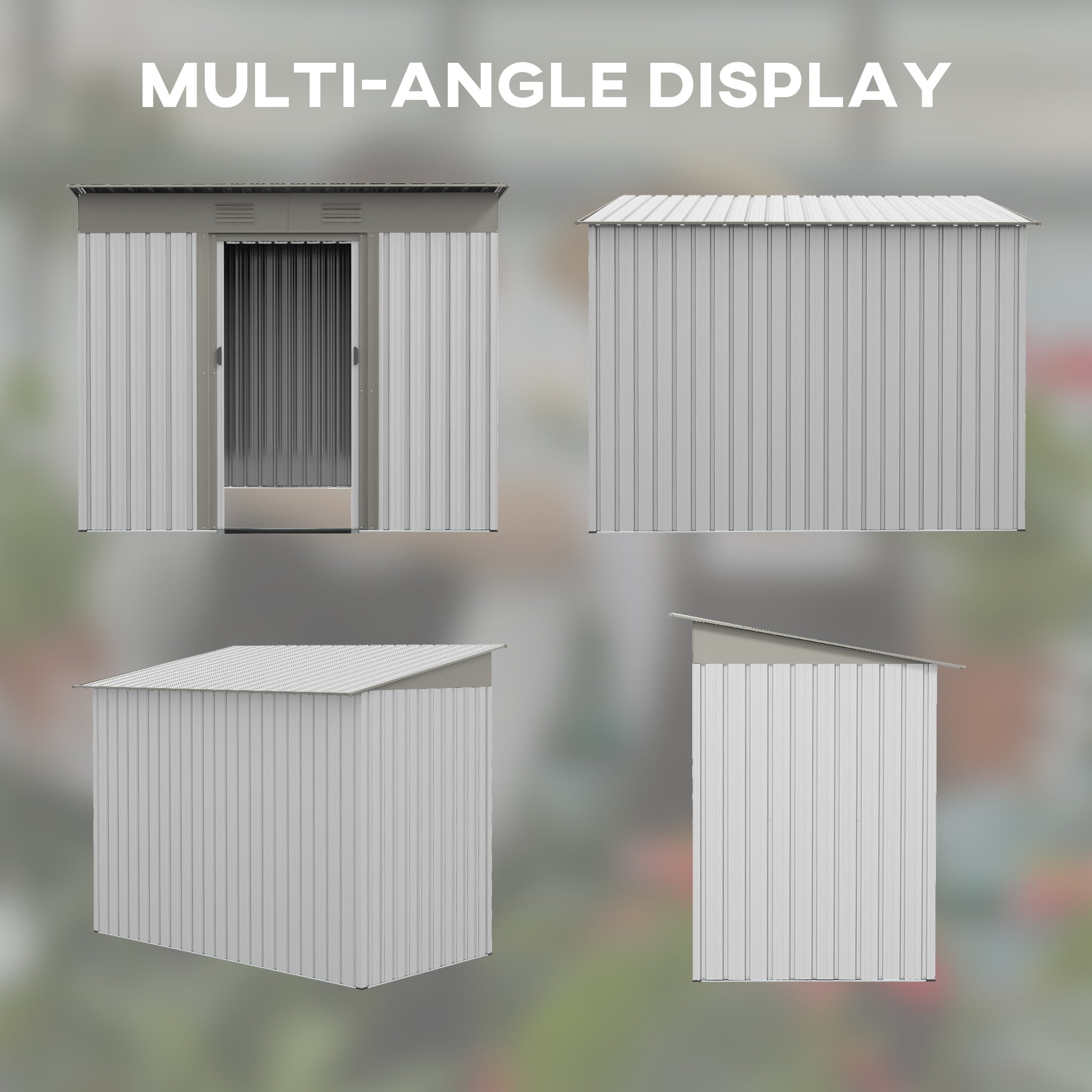 Outsunny 7' X 4' Metal Lean To Garden Shed, Outdoor Storage Shed, Garden Tool House With Double Sliding Doors, 2 Air Vents For Backyard, Patio, Lawn, Silver Silver Steel