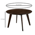 Round Wooden Dining Table With Fin Style Leg Support, Walnut Brown Brown Solid Wood