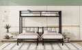 Twin Over Twin & Twin Bunk Beds For 3, Twin Xl Over Twin & Twin Bunk Bed Metal Triple Bunk Bed, Black Twin Xl Black Metal