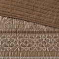 6 Piece Jacquard Quilt Set With Throw Pillows Brown Gold Full Queen Full Brown Gold Cotton